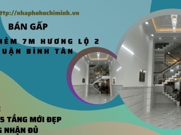 Bán Nhà Hẻm 815 Hương Lộ 2 Bình Tân, 72m2, Nhà 5 Lầu Mới Đẹp, Khu Dân Trí Cao
